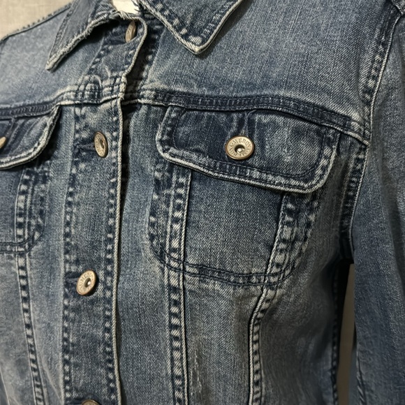 Merona Denim Jacket-Sz S-99 Cotton-Button Front-EUC - Picture 4 of 15